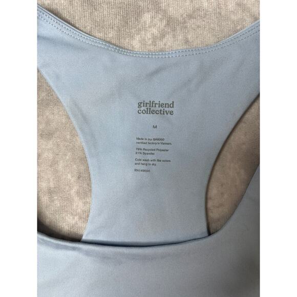 Girlfriend Collective Paloma Racerback Bra Top Activewear sz M Blue Pilates Yoga - Picture 3 of 5